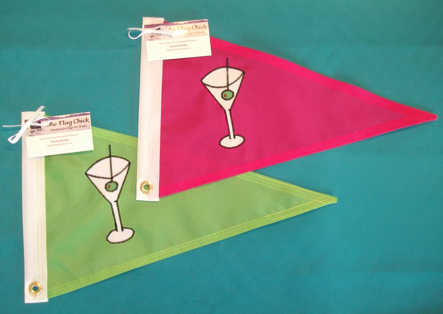 Boat Flag GIN MARTINI Cocktail Nautical Pennant Custom COLORS gift for him theflagchick