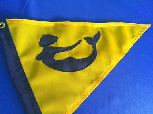 Vintage Style Mermaid Boat Burgee