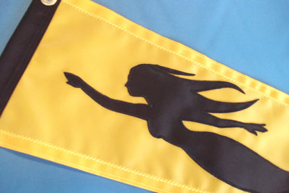 Cute Mermaid Boat Flag in Yellow OOAK