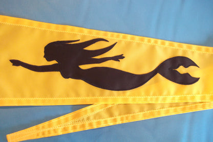 Cute Mermaid Boat Flag in Yellow OOAK