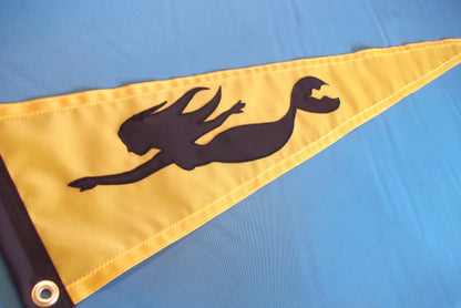 Cute Mermaid Boat Flag in Yellow OOAK