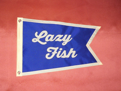 Cute Boat Name Flag Dovetailed Style