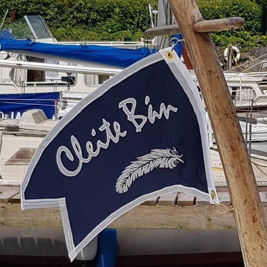 Boat Name Cute Dovetailed Flag PLUS a Graphic