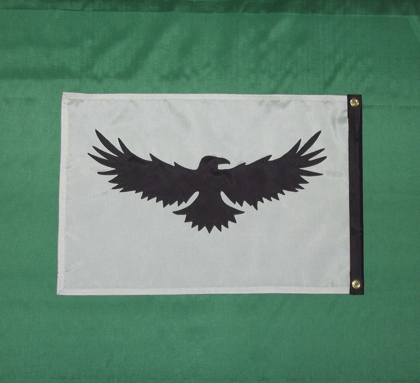 Raven Boat Flag OOAK Black on Grey