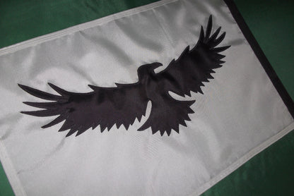 Raven Boat Flag OOAK Black on Grey