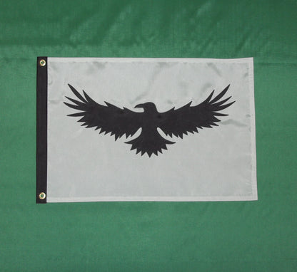 Raven Boat Flag OOAK Black on Grey