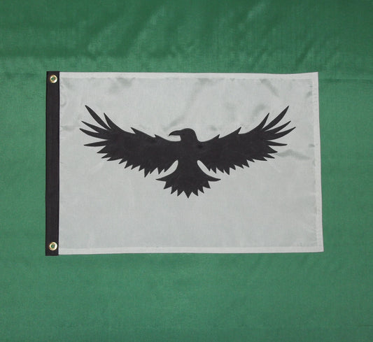 Raven Boat Flag OOAK Black on Grey