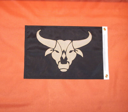 Bull Boat Flag Pennant Black Tan Taurus Gift for him theflagchick